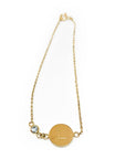 A pedido - Pulsera Medalla y Piedra Nacimiento Bisel
