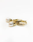 A pedido - Aros Argollas Diamantes y Perlas colgantes Gold