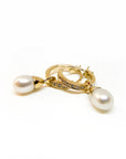 A pedido - Aros Argollas Diamantes y Perlas colgantes Gold