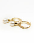 A pedido - Aros Argollas Diamantes y Perlas colgantes Gold