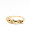 A pedido - Anillo Cintillo Topacios Blancos Bisel 2,5 mm
