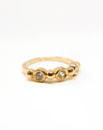 A pedido - Anillo Cintillo Topacios Blancos Bisel 2,5 mm