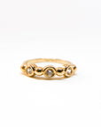 A pedido - Anillo Cintillo Topacios Blancos Bisel 2,5 mm