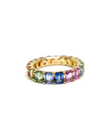 A pedido - Anillo Zafiros de Colores Rectangulares en Grifa 4x3 mm Sinfín