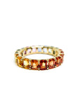 A pedido - Anillo Zafiros de Colores Rectangulares en Grifa 4x3 mm Sinfín