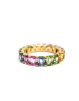 A pedido - Anillo Zafiros de Colores Rectangulares en Grifa 4x3 mm Sinfín