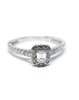 A pedido - Anillo Diamante Corte Esmeralda en Grifa 3,7 x 2,7 mm Halo