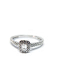 A pedido - Anillo Diamante Corte Esmeralda en Grifa 3,7 x 2,7 mm Halo