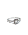 A pedido - Anillo Diamante Corte Esmeralda en Grifa 3,7 x 2,7 mm Halo