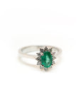 A pedido - Anillo Esmeralda Oval en Grifa 0,50 ct Halo Star
