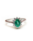 A pedido - Anillo Esmeralda Oval en Grifa 0,50 ct Halo Star