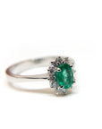 A pedido - Anillo Esmeralda Oval en Grifa 0,50 ct Halo Star
