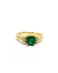 A pedido - Anillo Esmeralda Princess en Grifa 0,59 ct y Diamantes