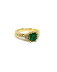 A pedido - Anillo Esmeralda Princess en Grifa 0,59 ct y Diamantes