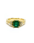 A pedido - Anillo Esmeralda Princess en Grifa 0,59 ct y Diamantes