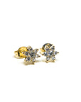 A pedido - Aros Stud Diamantes Flor Gold