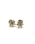 A pedido - Aros Stud Diamantes Flor Gold