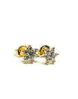 A pedido - Aros Stud Diamantes Flor Gold