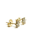 A pedido - Aros Stud Diamantes Flor Gold