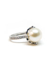 A pedido - Anillo Perla Grifa y brillantes en argolla