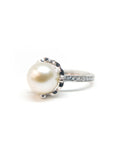 A pedido - Anillo Perla Grifa y brillantes en argolla