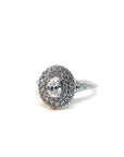 A pedido - Anillo Diamante Oval Grifa Halo Doble