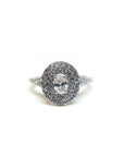A pedido - Anillo Diamante Oval Grifa Halo Doble