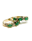 A pedido - Aros Argollas Esmeralda Navette y Diamantes Gold