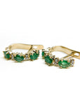 A pedido - Aros Argollas Esmeralda Navette y Diamantes Gold