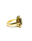 A pedido - Anillo Citrino Triangulo en Bisel Halo