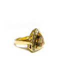 A pedido - Anillo Citrino Triangulo en Bisel Halo