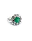 A pedido - Anillo Esmeralda Rodeada de Diamantes Modelo Halo