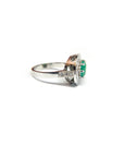 A pedido - Anillo Esmeralda Rodeada de Diamantes Modelo Halo
