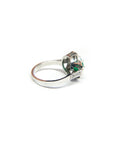 A pedido - Anillo Esmeralda Rodeada de Diamantes Modelo Halo