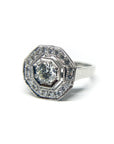 A pedido - Anillo Diamante Brillante en Bisel 0,38 ct Halo