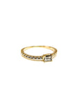 A pedido - Anillo Diamante Corte Esmeralda en Grifa y brillantes en argolla