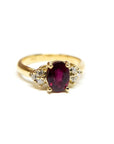 A pedido - Anillo Rubí Oval en Grifa y Diamantes