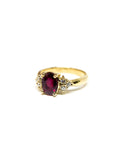 A pedido - Anillo Rubí Oval en Grifa y Diamantes