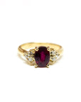A pedido - Anillo Rubí Oval en Grifa y Diamantes