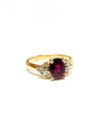 A pedido - Anillo Rubí Oval en Grifa y Diamantes