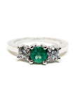 A pedido - Anillo Tricillo Esmeralda y Diamantes en Grifa