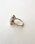 A pedido - Anillo Aguamarina Rectangular en Bisel 15 mm Halo