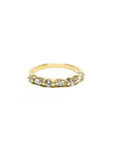 A pedido - Anillo Cintillo Navette y Brillantes en Bisel