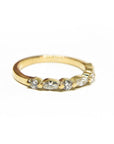 A pedido - Anillo Cintillo Navette y Brillantes en Bisel