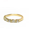 A pedido - Anillo Cintillo Navette y Brillantes en Bisel