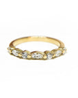 A pedido - Anillo Cintillo Navette y Brillantes en Bisel