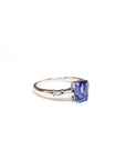 A pedido - Anillo Tanzanita Rectagular 7x4mm Grifa y Diamantes en argolla