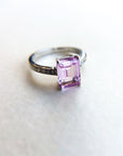 A pedido - Anillo Turmalina Rosa Rectangular Grifa 9 x 5 mm