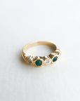 A pedido - Anillo Cintillo Esmeraldas y Diamantes Circle Gold