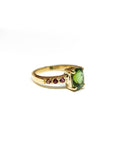 A pedido - Anillo Turmalina Verde Oval Grifa y Turmalinas Rainbow